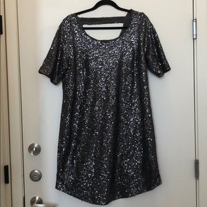 Torrid Midi Gray Sequin Dress